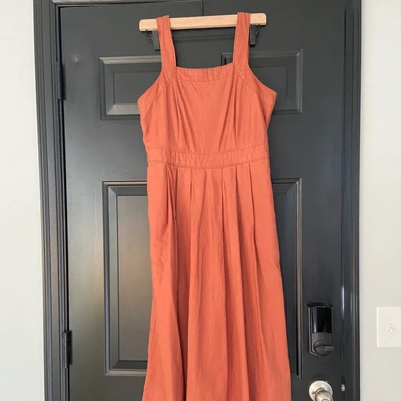 rust orange summer dress Maija Women's Pleated Chiffon Dress Rust Orange Summer Boho Tropical Beach Vacation Holiday Elegant Vintage Outfits For Party Graduation Work Office